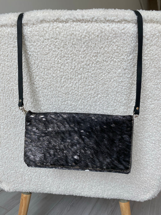 Leather Envelope crossbody Black