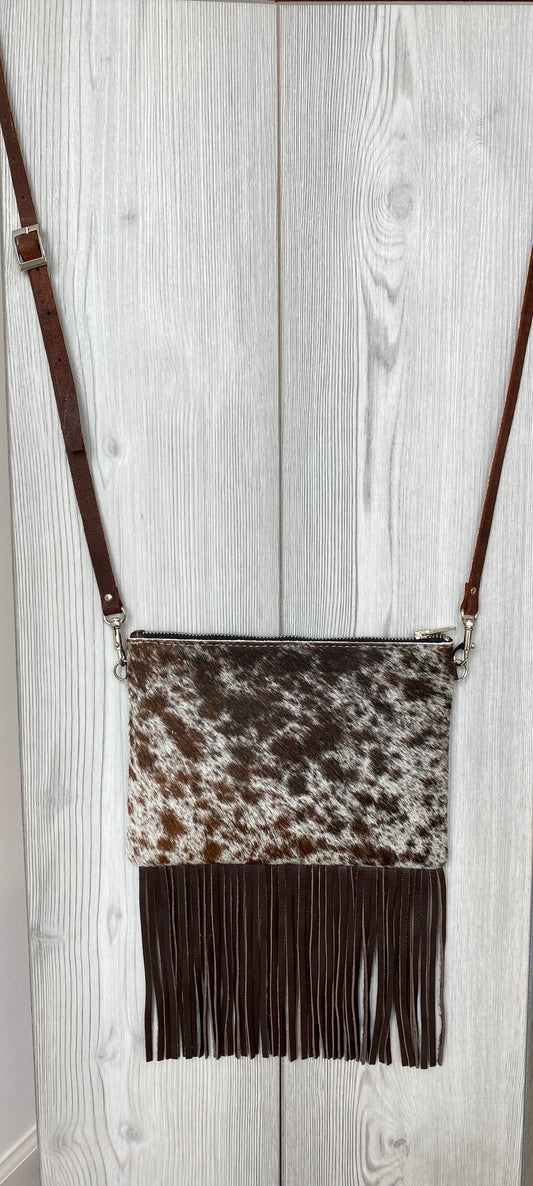 Leather crossbody with fringe